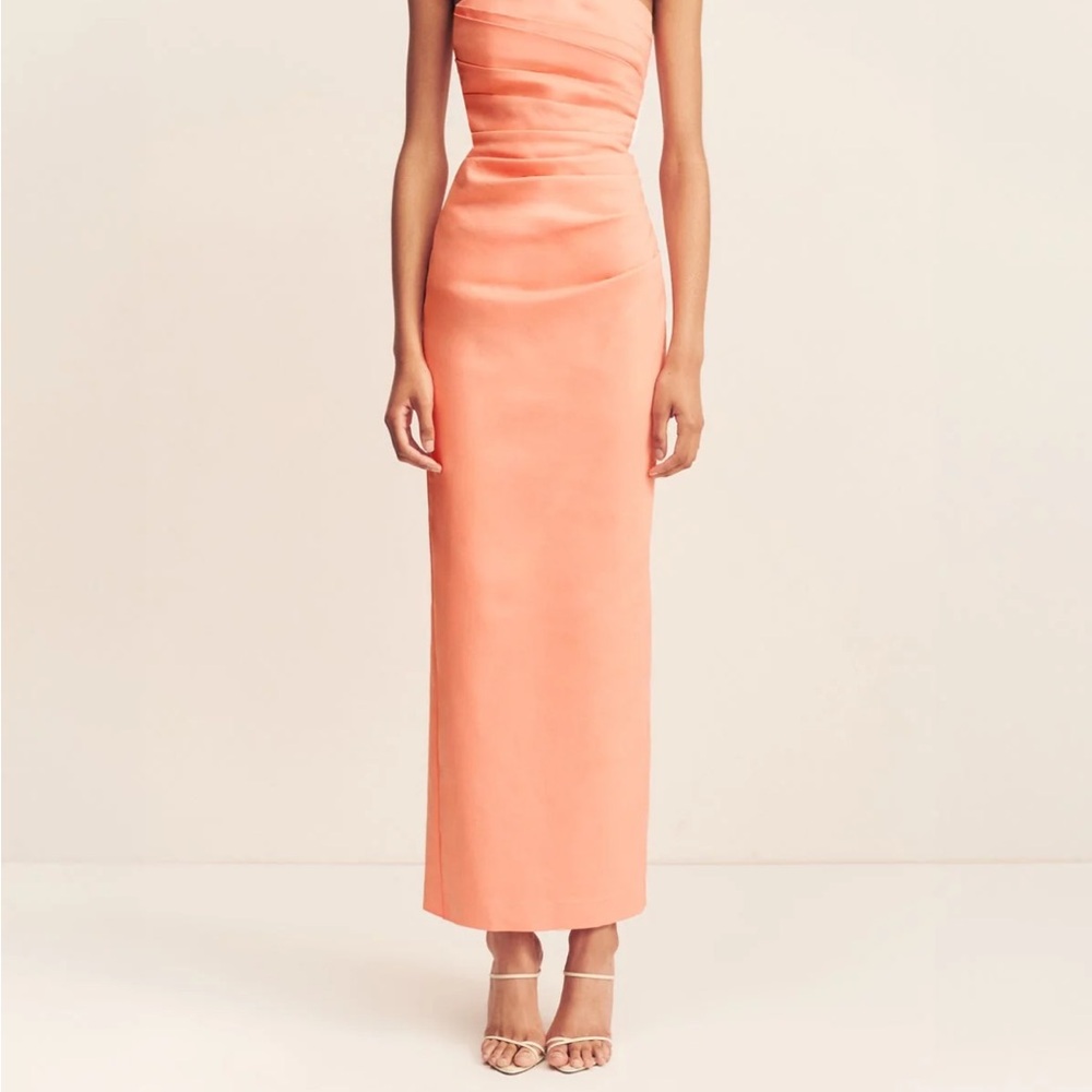 Elegant Peach Strapless Gown